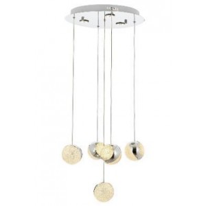 METAL LED AND ACRYLIC CHROME PLATED CHANDELIER 40 CM DIAMETER LOAD: 90 CM